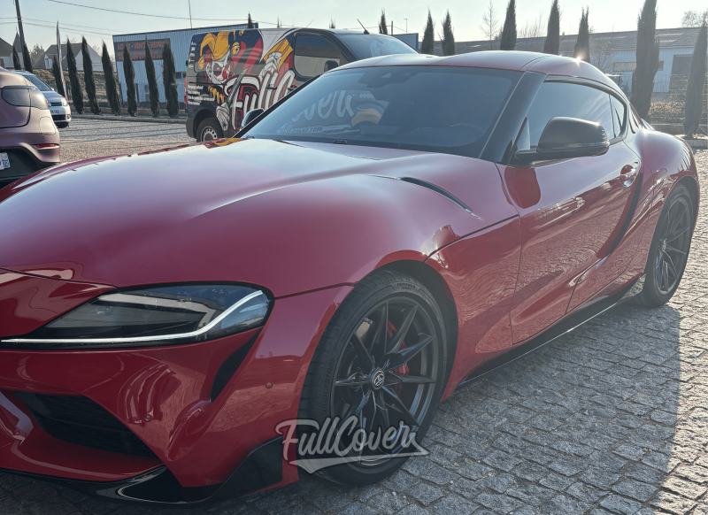 Film de protection carrosserie XPEL Fusion sur Toyota Supra GR avec pose partielle avant à Orléans