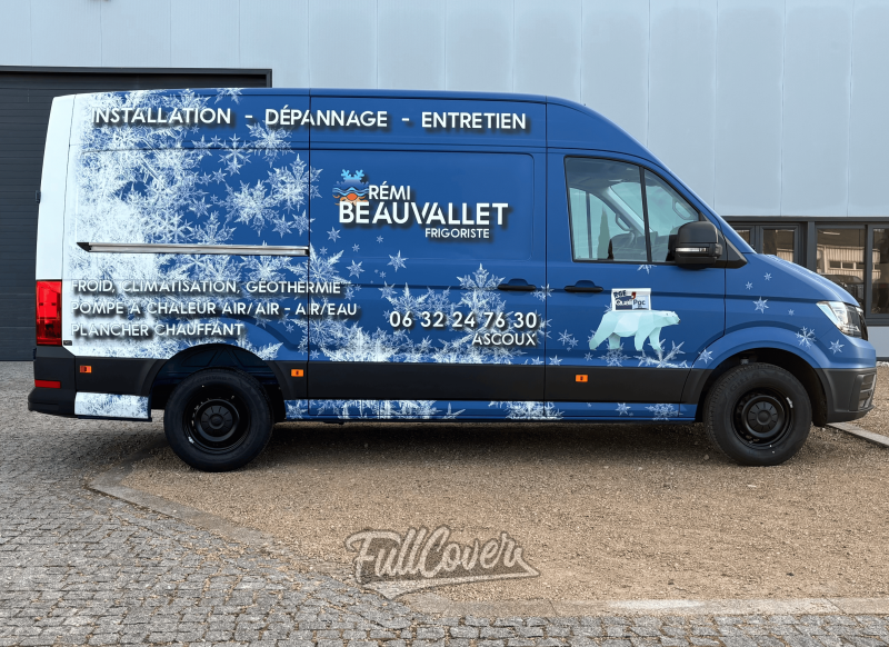 Marquage publicitaire complet camion MAN Rémi Beauvallet frigoriste, Orléans