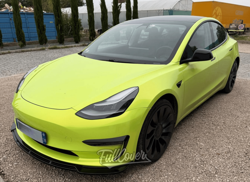 Covering pare-choc avant Tesla Model 3 avec film Techwrap pour finition premium et protection près de Saint-Pryvé-Saint-Mesmin